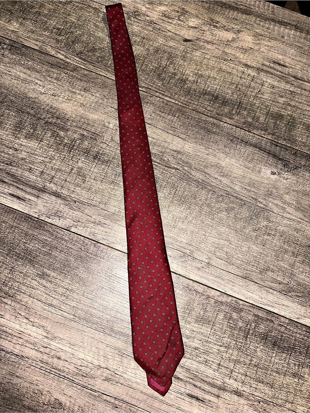 Andurst Custom Collection Silk Polka Dot Tie in Red Like New